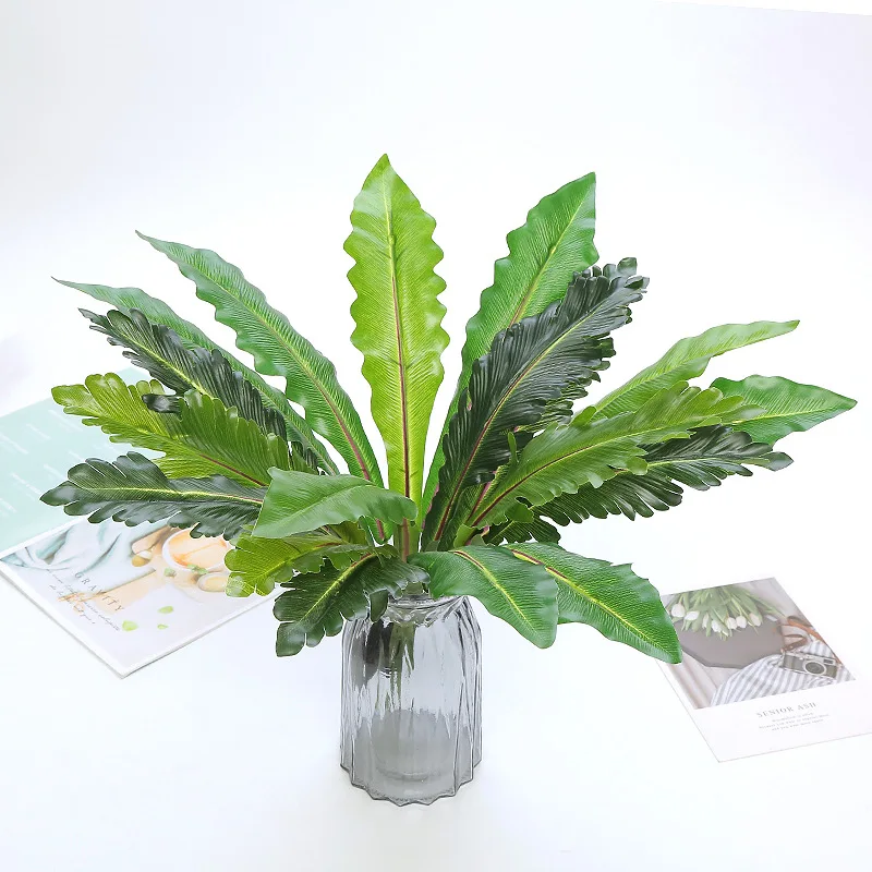 wholesale Artificial plant wall decoration materials fern artificial leaves