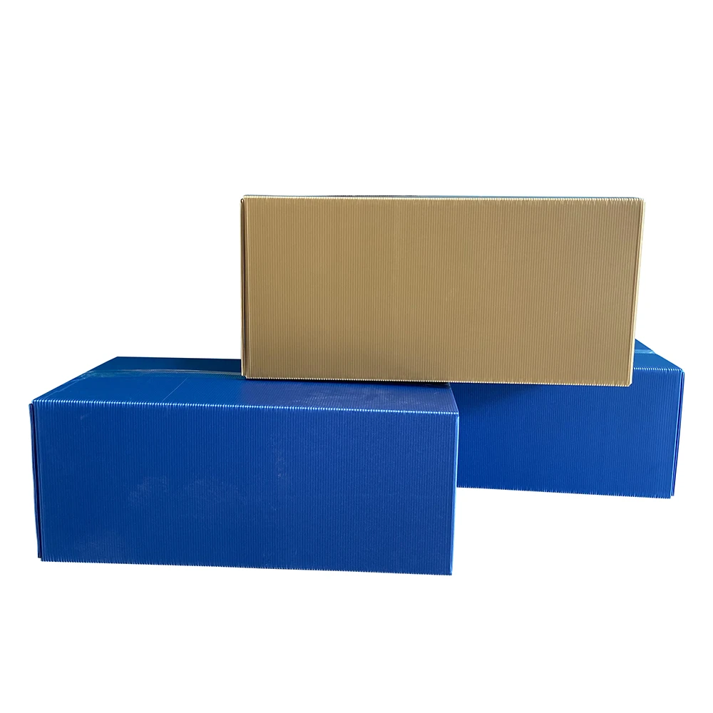 Stackable Storage Boxes With Lids Folding Flat Shipping Plastic Boxes PP Hollow Sheet Folded Boxes