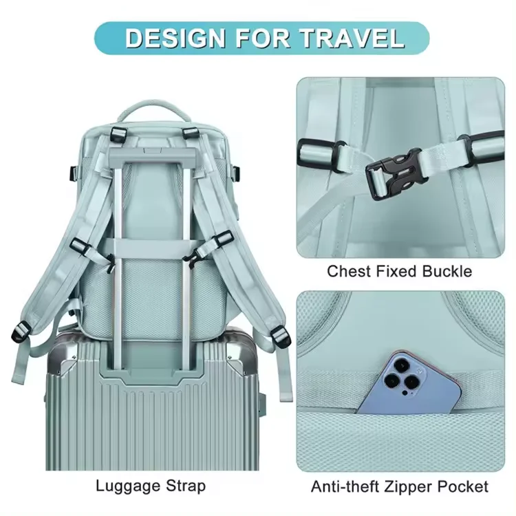 Wholesale Fashion Custom Logo Waterproof Large Capacity nylon Laptop Backpack Travel Hiking Backpack with USB Port
