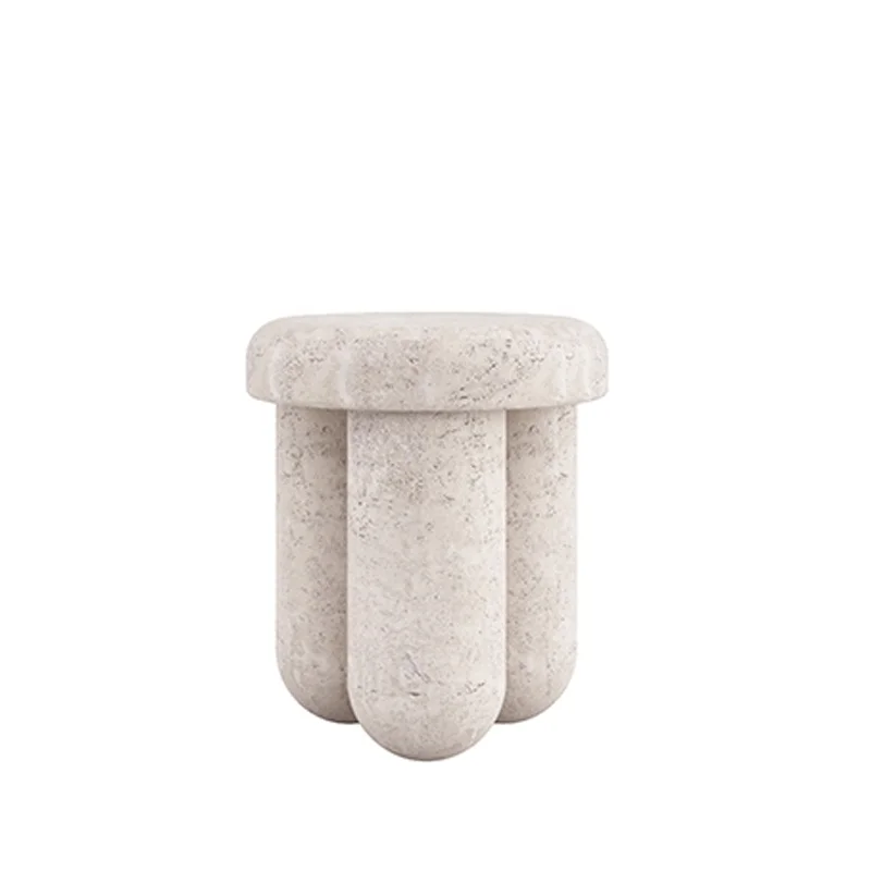 Modern minimalsit creative natural stone living room round travertine side table