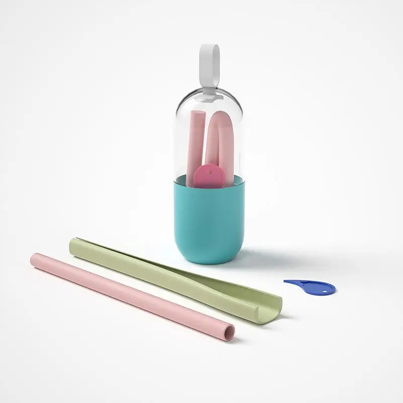 Food Grade Silicone Straws Natural Silicone Healthy Drink Straws  Hot Sale in Amazon Drinking Straws