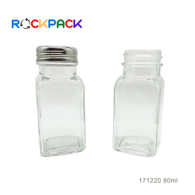 80ml Kitchen Canisters Glass Creative square glass barbecue seasoning spice bottles (1600627949336)