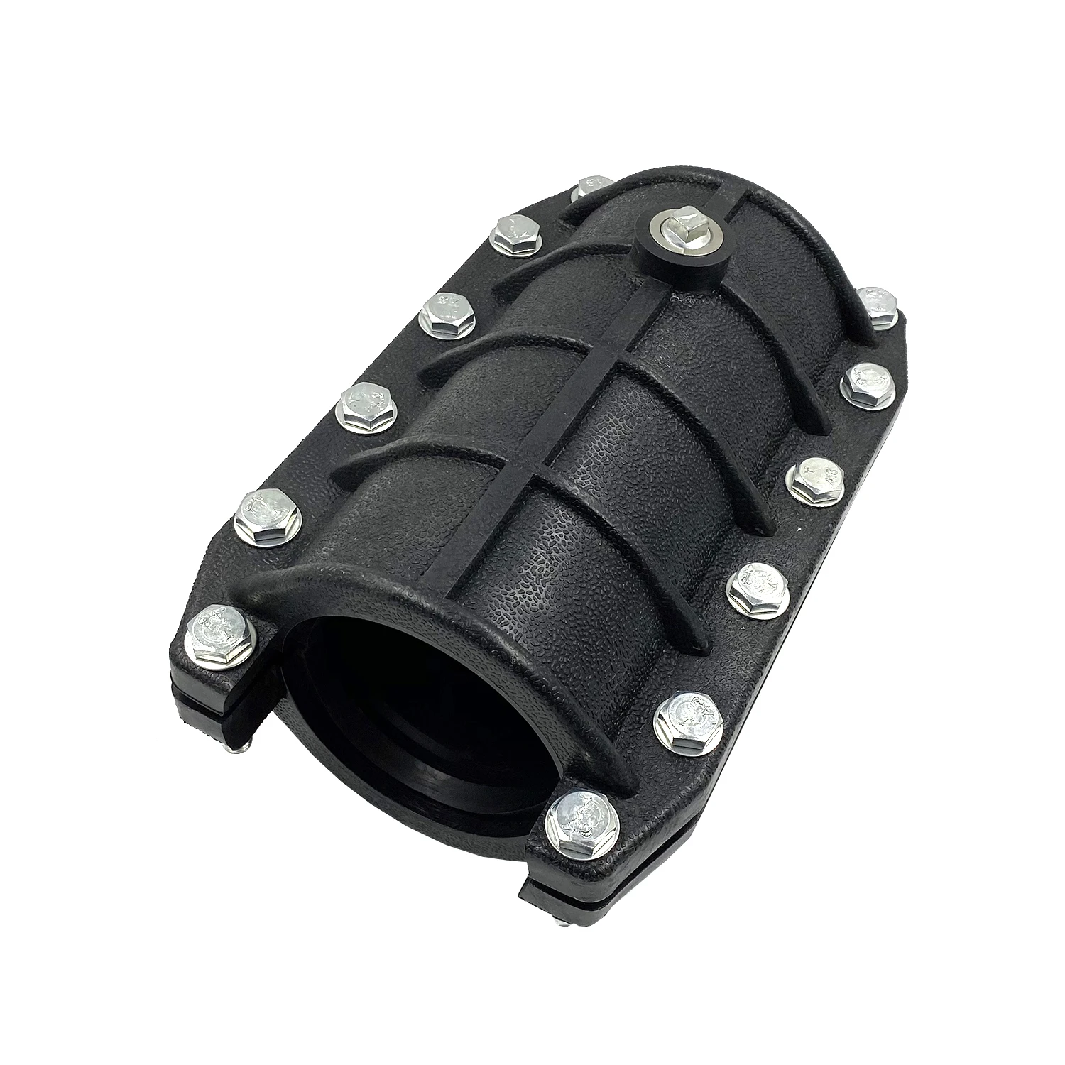 Black PE Add Pipe Connector Fittings for Water Repair Clamp Emergency