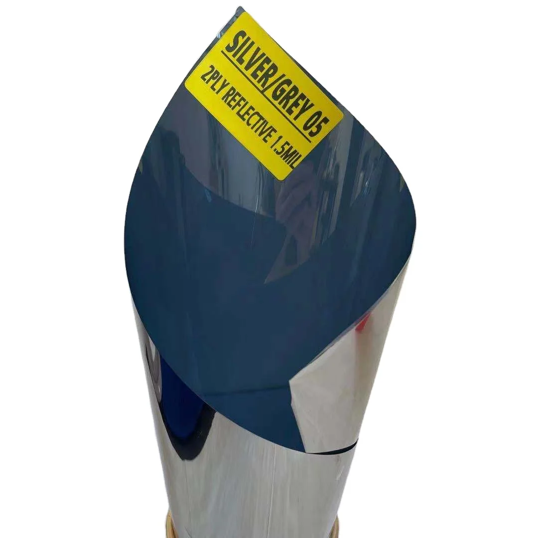 SILVER/GREY 05 VLT 10% IR CUT 75% BUILDING GLASS ARCHITECTURE COMMERCIAL RESIDENTIAL SILVER REFLECTIVE ARCHITECTURE FILM