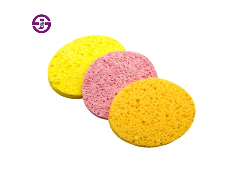 Недорогие Высококачественные губки для лица, многоразовая 100% Органическая сжатая целлюлозная Очищающая губка для отшелушивания и глубокой очистки кожи