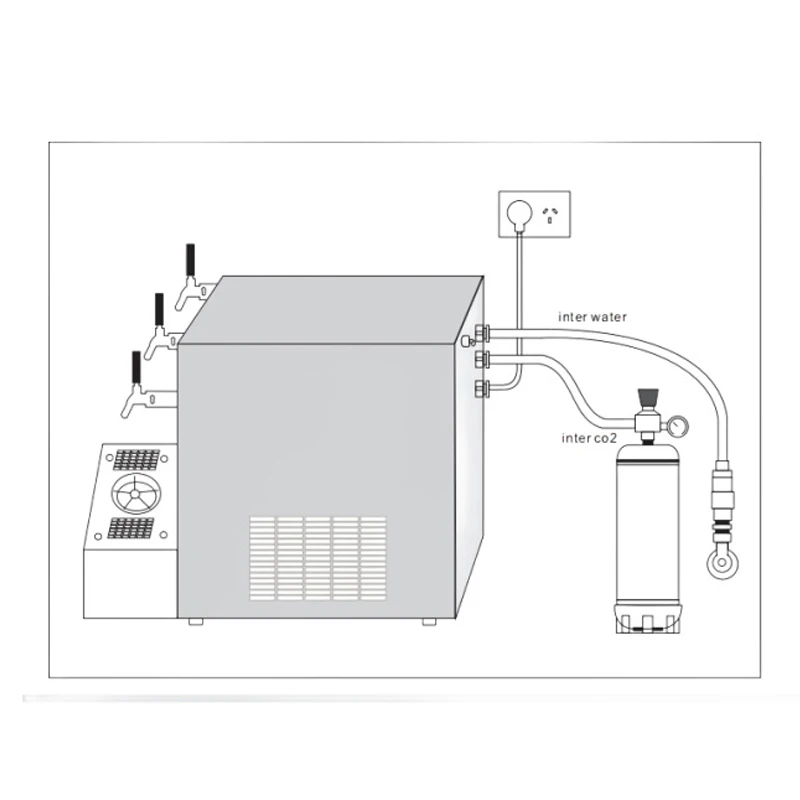 Commercial Sparkling Water Machine Soda Water Dispenser for Cafe Office Cold Drink Shop