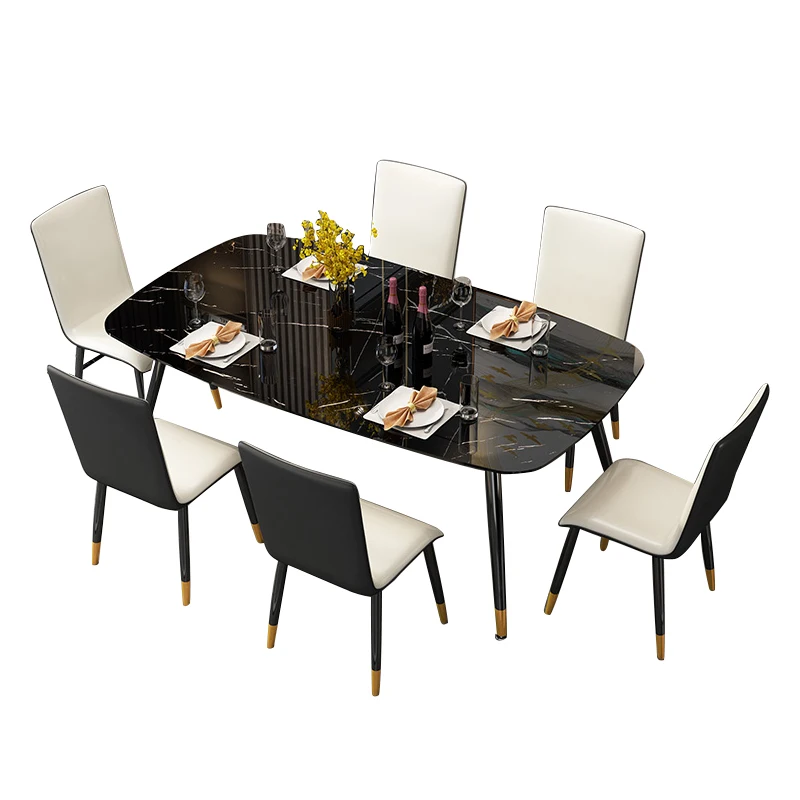 Современная Стальная рама, домашние столы и стулья, настоящий деревянный кухонный обеденный стол