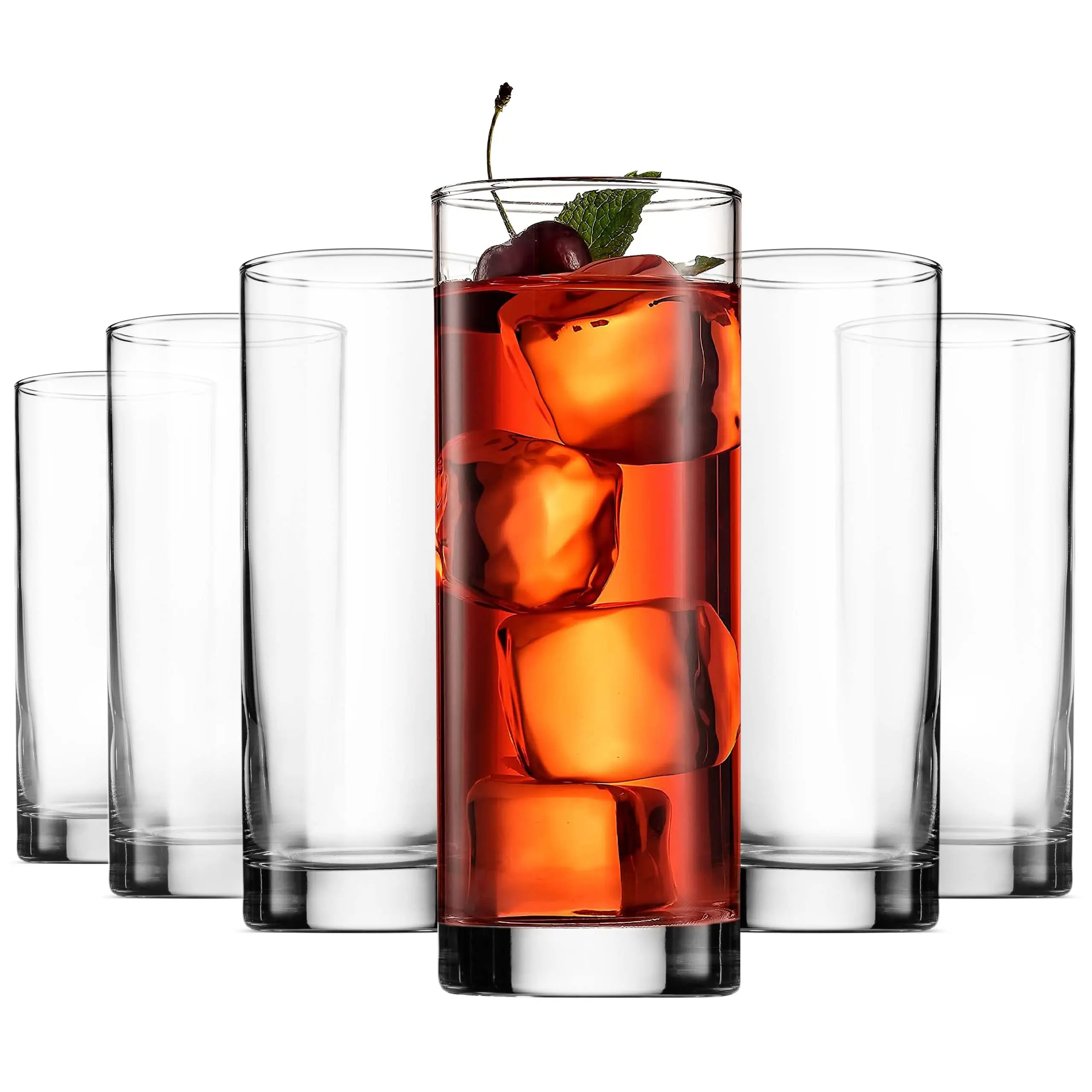 Jinbaijia Wholesale Transparent Lead-Free Crystal Tall Water Cocktail Highball Drinking Glasses 4 or 6 Sets