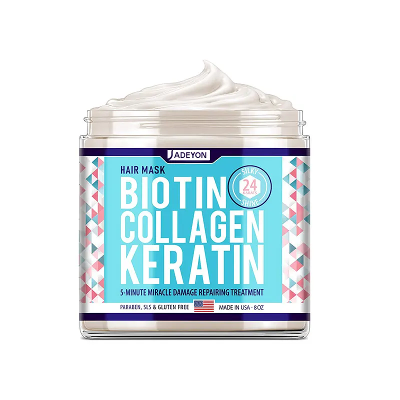 Natural Hair Mask with Collagen and Biotin for Dry Damaged Hair and Growth Deep Conditioning Dry Hair Treatment Mask