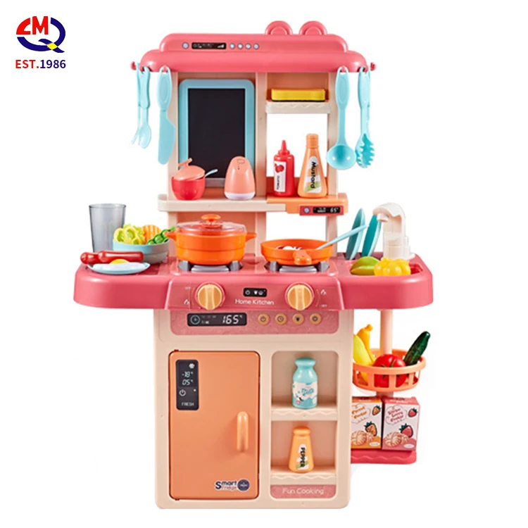 Wholesale Music Lights Water Function Baby Kid Girl Chef Big Large Pretend Play Kitchen Food Cook Toy Set For Girl