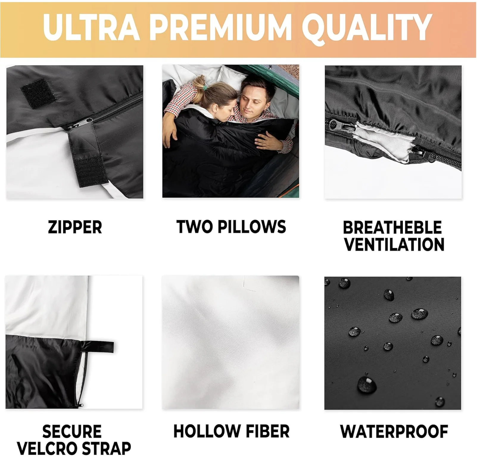 JinTeng 2023 Factory Wholesale Hot Sale Outdoor Camping Hiking New Envelope Cotton Dual Person King and Queen Sleeping Bag