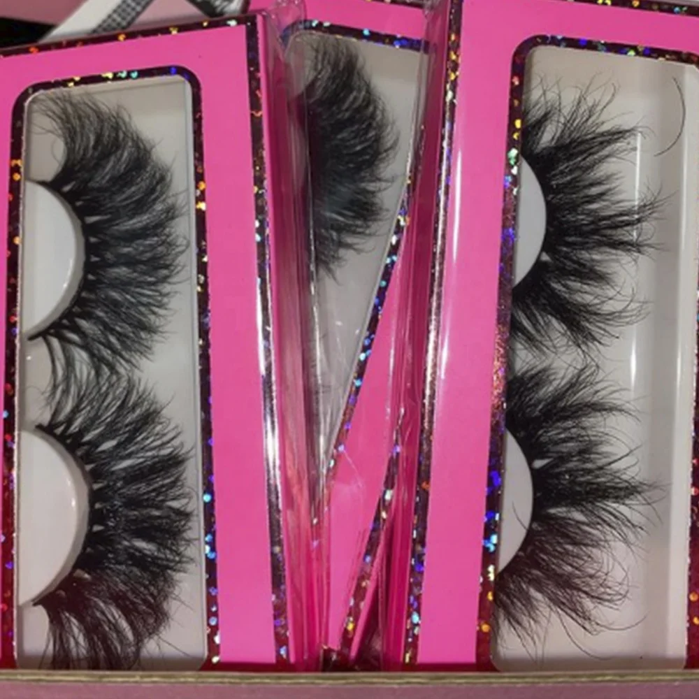 Eyelashes 3D Mink Lashes 25mm Real Siberian mink Lashes Private label Wholesale long dramatic 3D Mink lashes