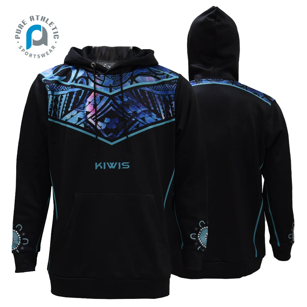 PURE Kiwis Design Customized Wholesale Fleece Warm Polyester Sublimation Print Sweatshirt Hoodie For Unisex Team Adult Youth