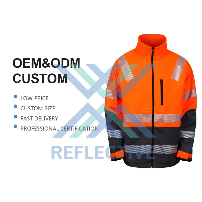 LX New Red Black Reflective Softshell Jackets Winter Reflective Safety Work Jackets Construction Reflective Jacket
