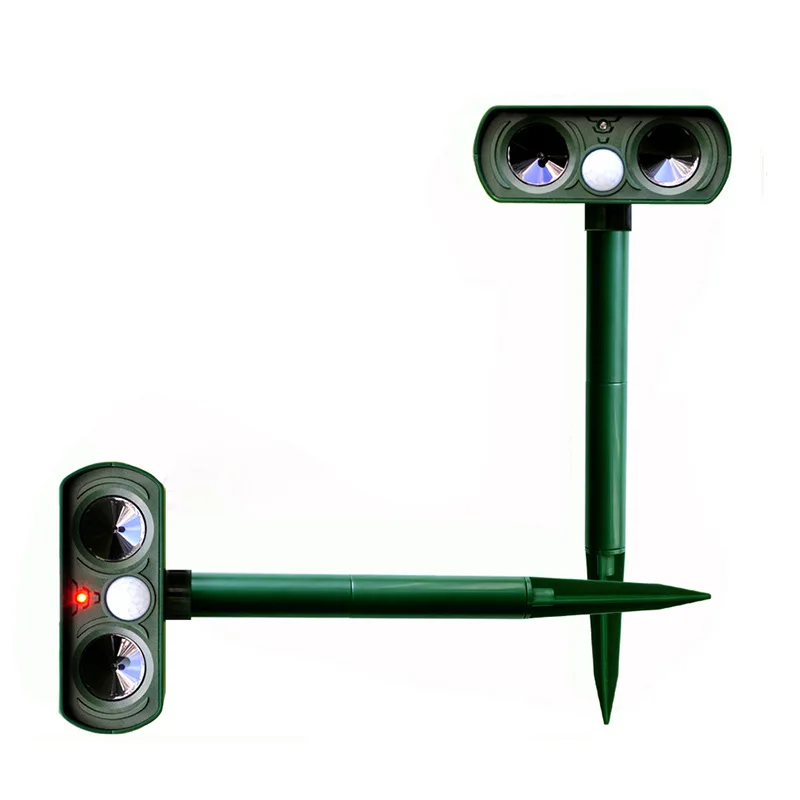 Solar Power Outdoor Pest Repellent Rechargeable Battery Ultrasonic Animal Repeller