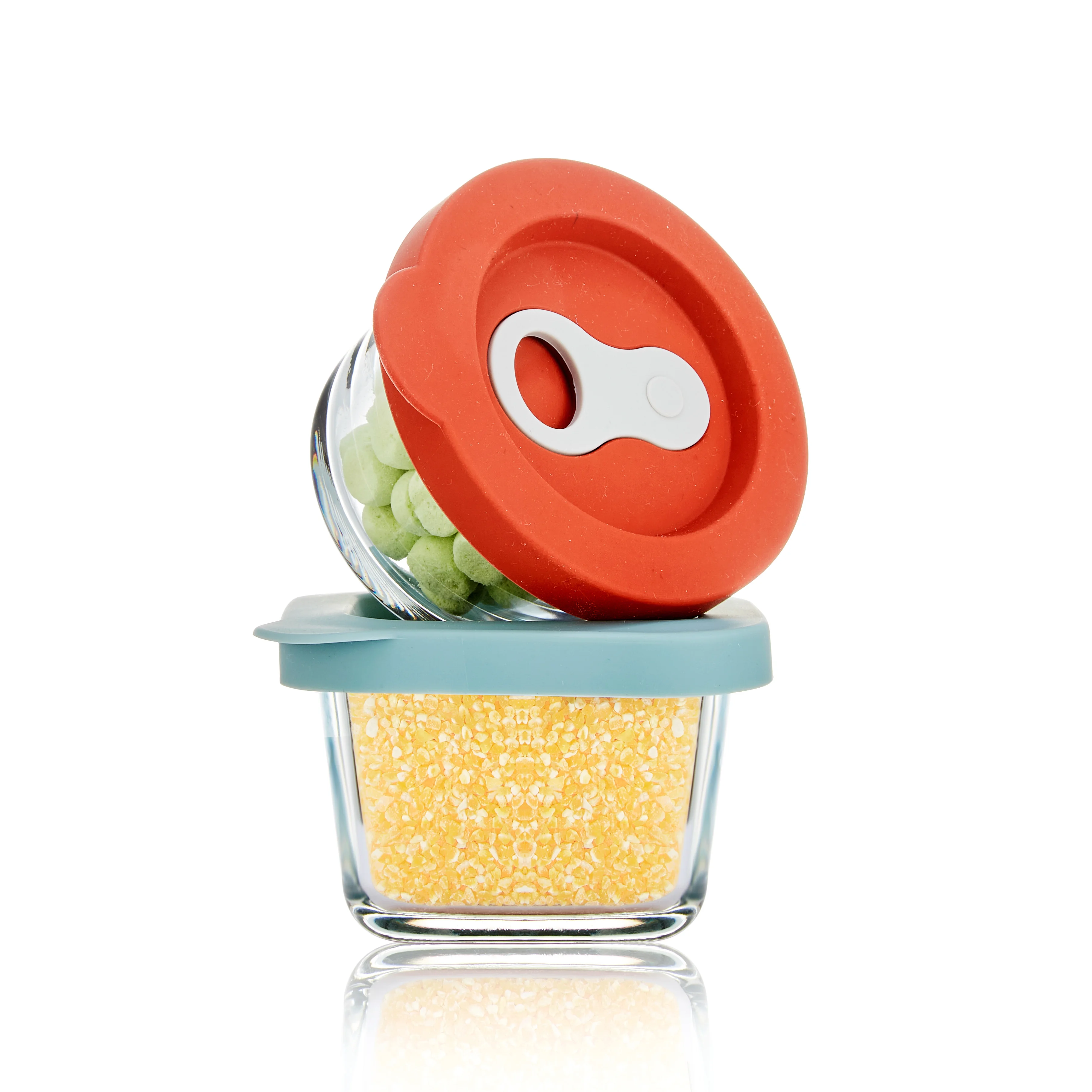 LINUO 150ml 5 oz  Baby Food Storage Jars  with silicone Lids Reusable Small Glass   Containers