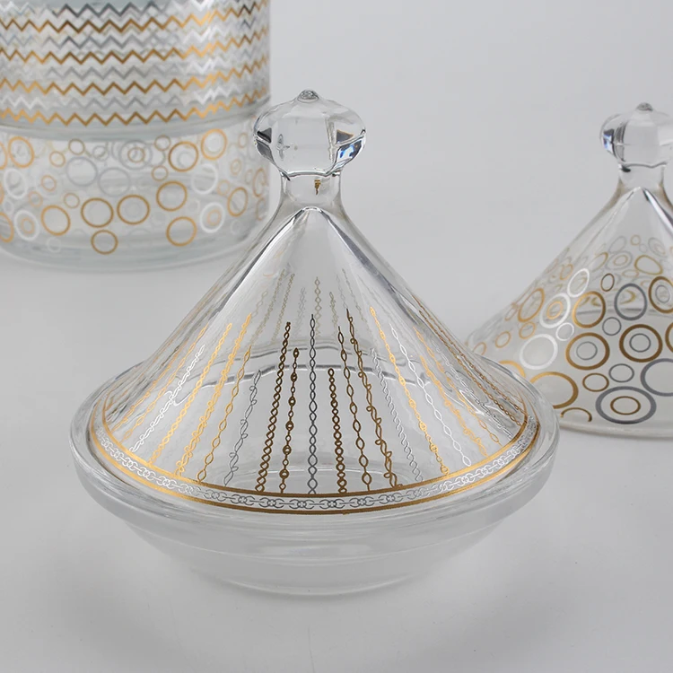 Food Storage Glass Moroccan Mini Tajine Arabic Style Glass Tajine dates bowl