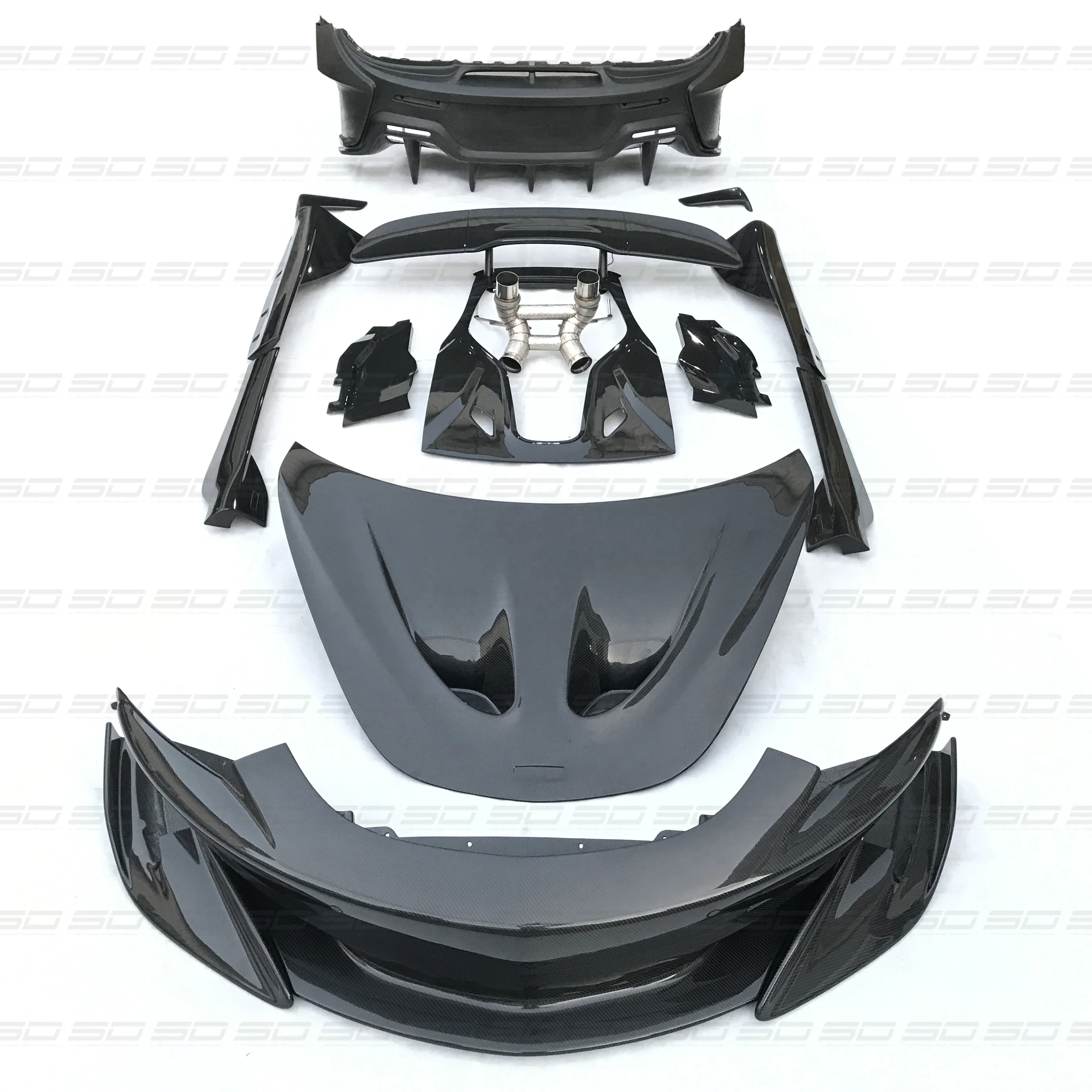 High Quality Dry Carbon Fiber Bodykit Car Bumper Side Skirt Spoiler wing for McLaren 540C 570S 570GT Upgrade to 600LT Conversion