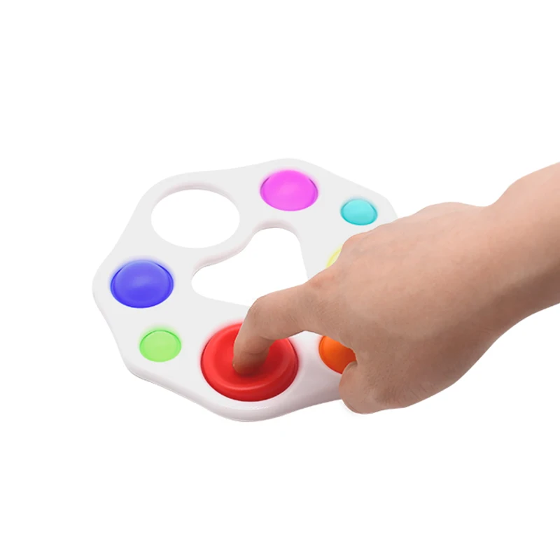 Pressing The Hand To Push Fidget The Colored Ball, Infant Decompression Silicone Fidget Sensory Toy Bubble Popping