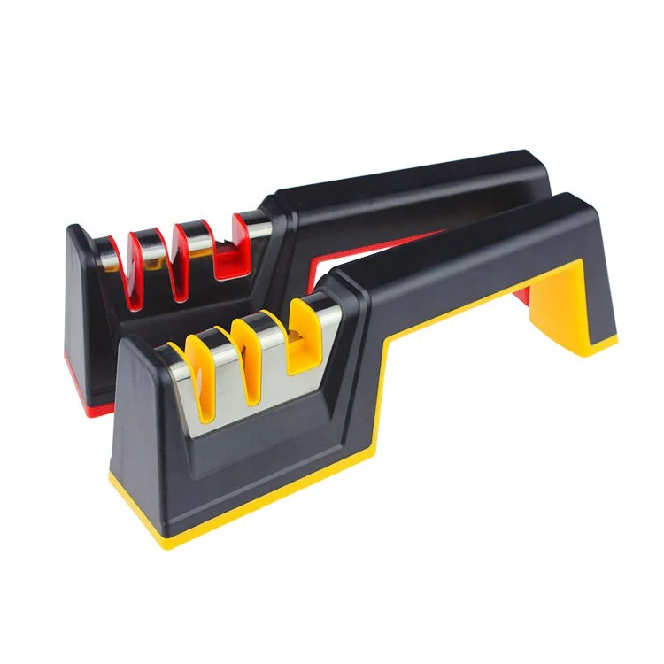 Amazon multi-purpose knife sharpener home portable three-section manual knife sharpener kitchen gadgets
