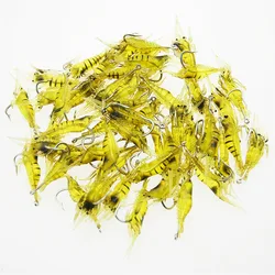 Luminous Shrimp for night fishing Lure 4cm Soft Prawn Shrimp Fishing Lure Bionic Artificial Bait With Lead Sea Fishing