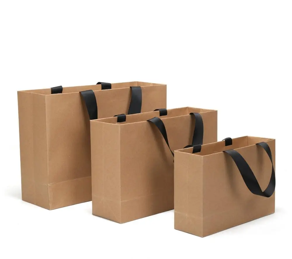 Printing Luxury Packaging Gift Cardboard Paper Kraft Bags  Fashion Shopping  Bag Print Your Logo