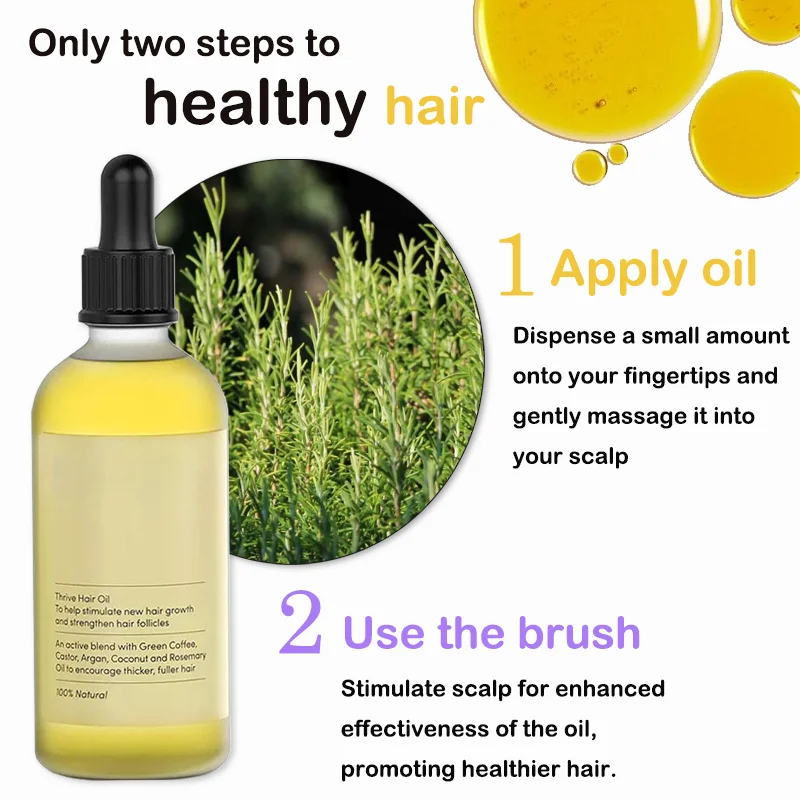 Professional Organic Fast Hair Regrowth Oil Best Anti Loss Rosemary Natural Hair Growth Serum Oil Private Label