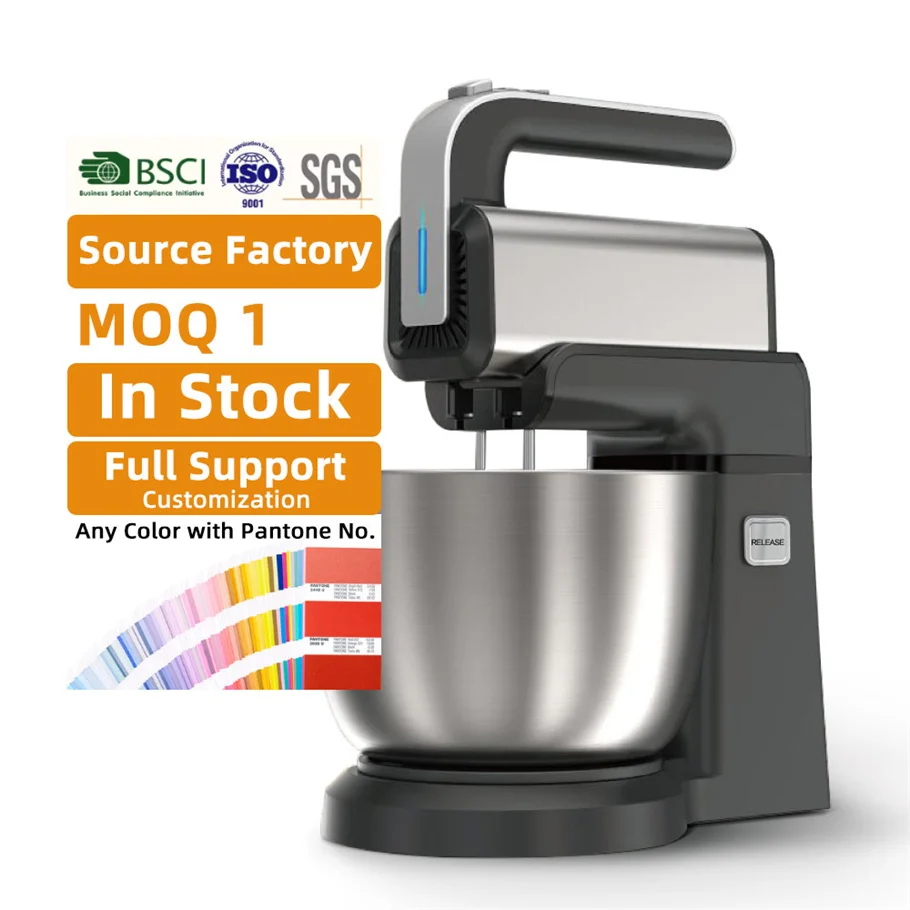 Customized Table All 3 In One 31 400W Electric Food Cake Egg Beater Hand Mixer With Turbo Stand Whisk Bowel Bow For Bread Prices