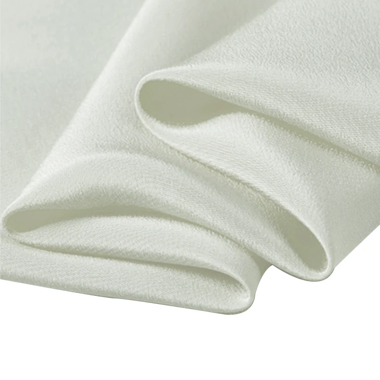 natural white silk crepe de chine wholesale by hellosilk 16mm silk cdc 114cm width No.26 ivory white color
