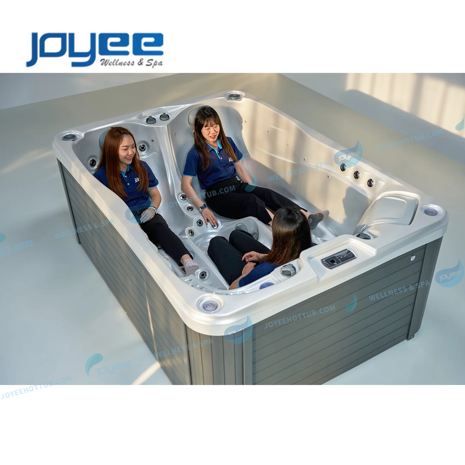 JOYEE garden small size acrylic freestanding villa luxury hydro sex massage spa hot tub for 2 3 person