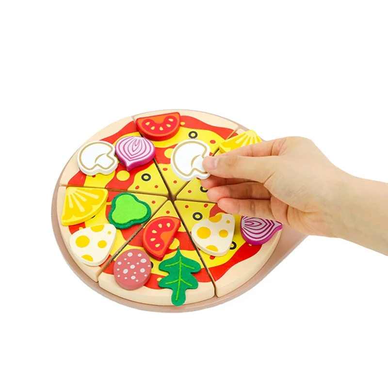 Hot sale emulation wooden kitchen pizza toys Montessori educational preschool Kitchen Food Toys For Kids Toddler Boys & Girls CE