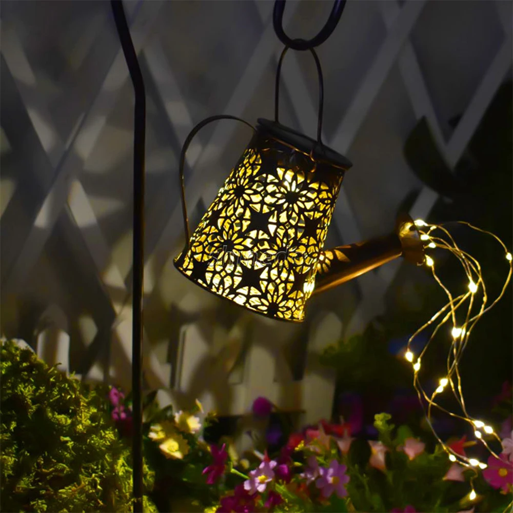 Лидер продаж, новый дизайн, креативный аккумулятор, уличный водонепроницаемый садовый светодиодный светильник на солнечной батарее для полива сада, солнечные водопадные огни