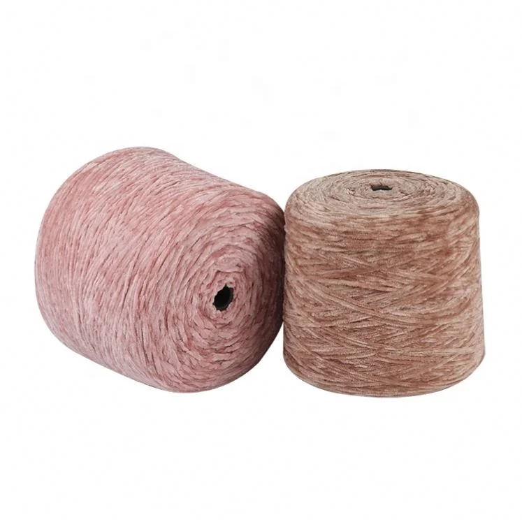
Thick Vegan Dope Dyed High Quality Crochet Arm Knitting Baby Polyester Velvet Chenille Yarn 