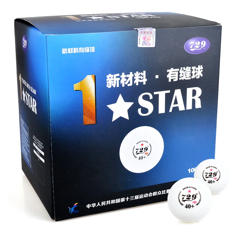 Friendship 729 National Games 1 star new material seam table tennis balls with stronger rotation 100 pcs 1 box