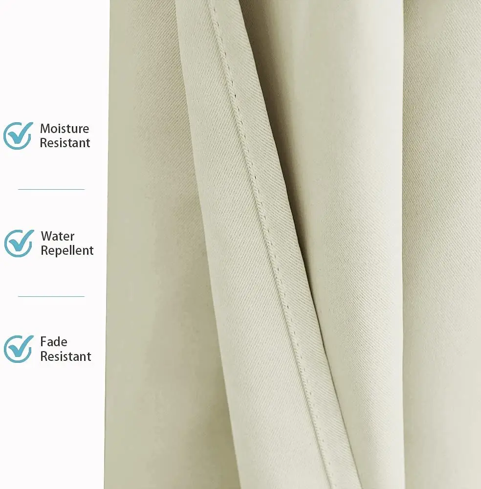 Extra Wide Outdoor Curtains for Porch Waterproof Privacy Blackout Curtains Shades for Patio Garage Pavilion Pop up Tent