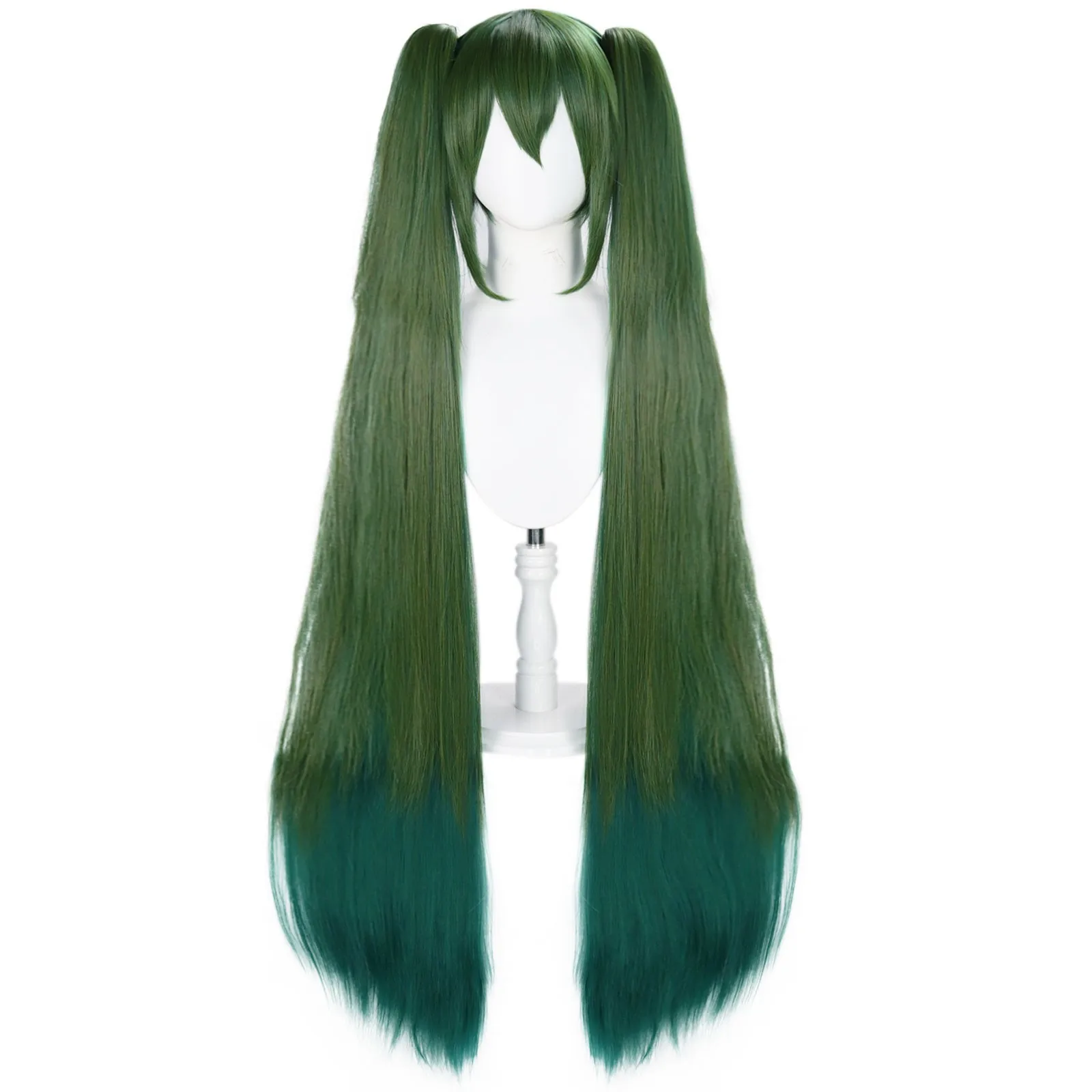 ANOGOL Cosplay Wig with Bangs for Women with Two Detachable Ponytails Long Straight Synthetic Wig for Halloween Costume Party