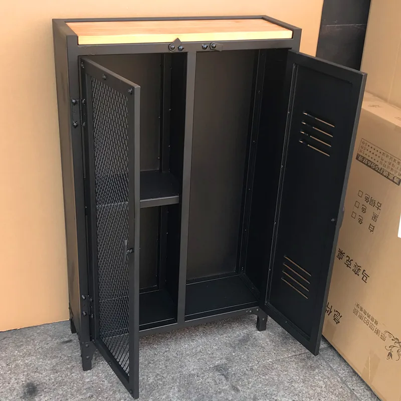 Американский Железный Художественный Обеденный Стол, лофт, ресторан, чайная чаша, буфет, винтажный обеденный Боковой шкафчик, ящик для хранения вина