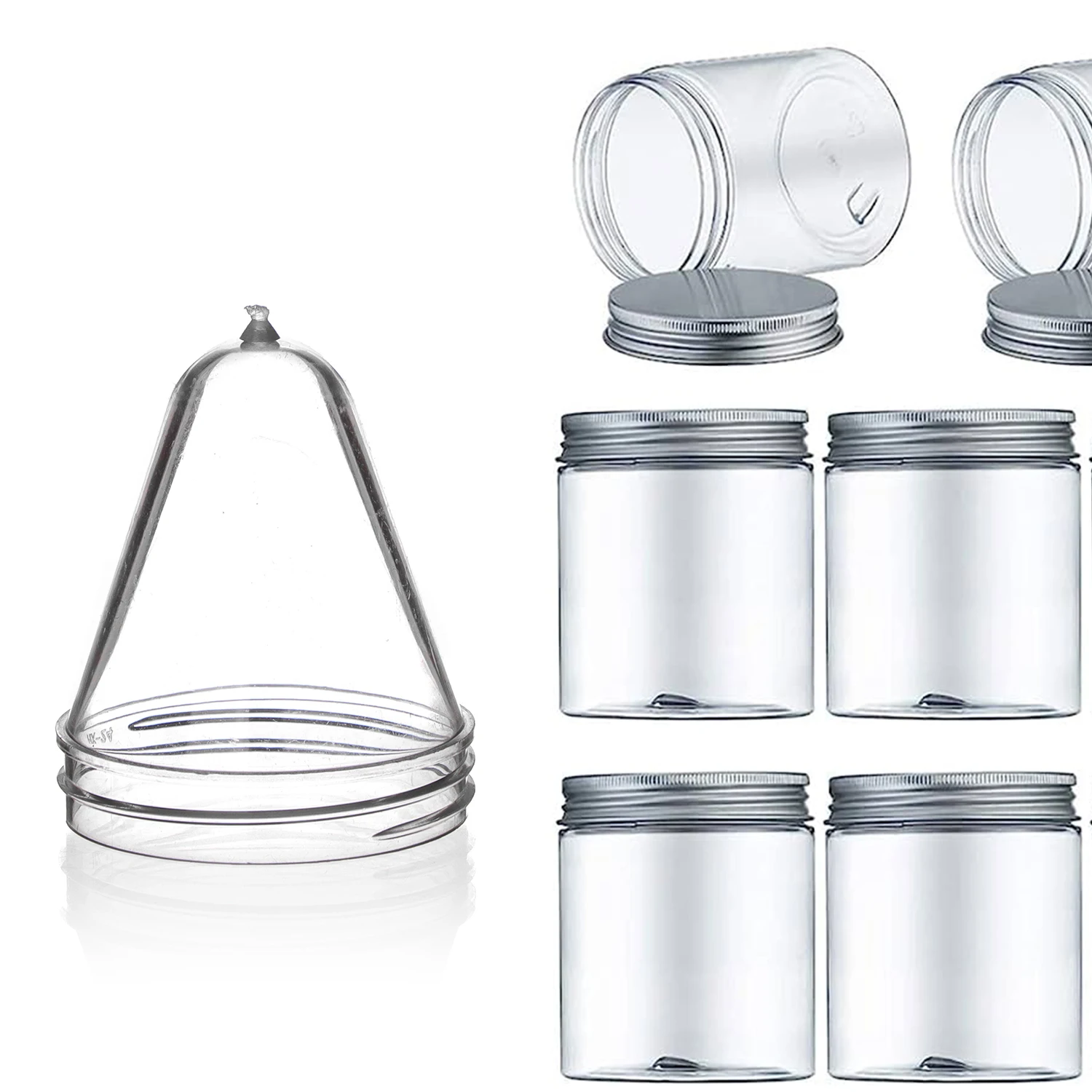 Wholesale Empty 53Mm 57Mm 60Mm Black White Wide Mouth Jar Pet Preform For Cookie Food Skincare Jar