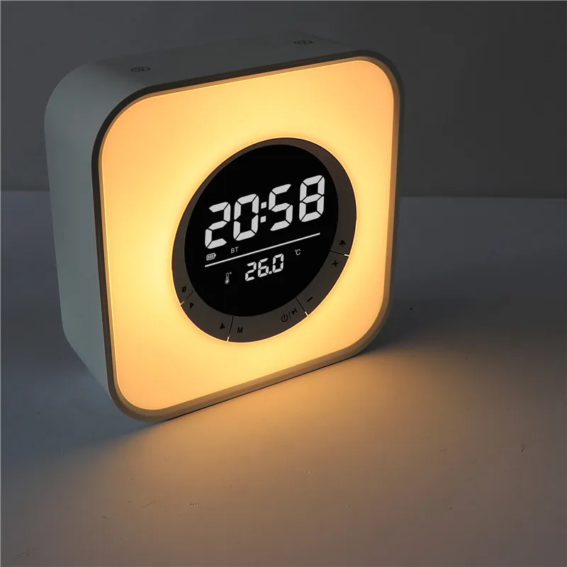 High Quality Bluetooth Speaker Multi-function Colorful LED Light Alarm Clock Thermometer Wireless