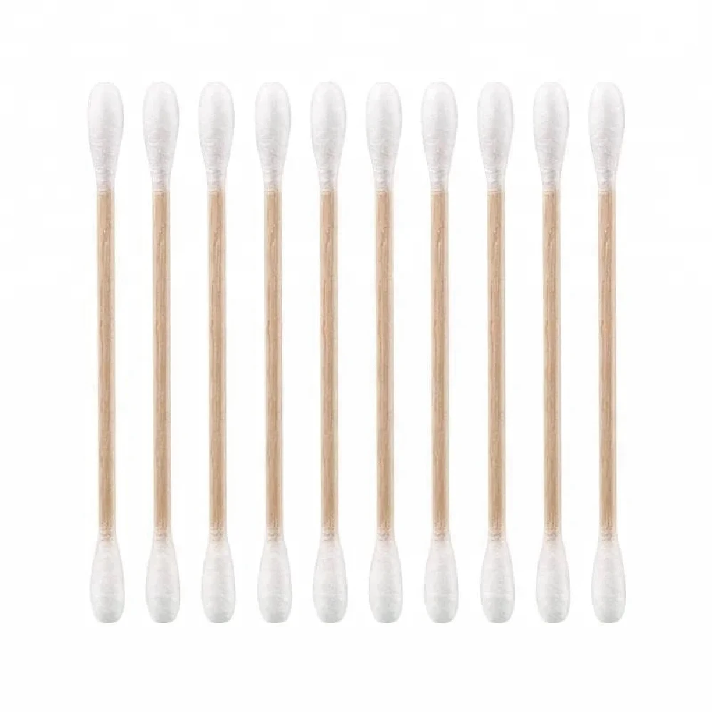 2024 whole sale 200 Pcs Medical Cotton Swab with Bamboo or Wooden Stick Cotton Bud in medical