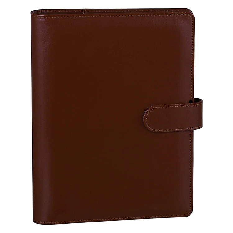 Hardbound magic buckle closure pu leather notebook organizer planner