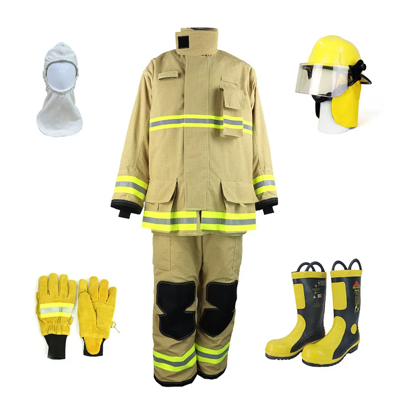 Factory Supply Firefighting Suit Aramid Fabric EN469 Standard Firefighter Uniform Jacket and Pant