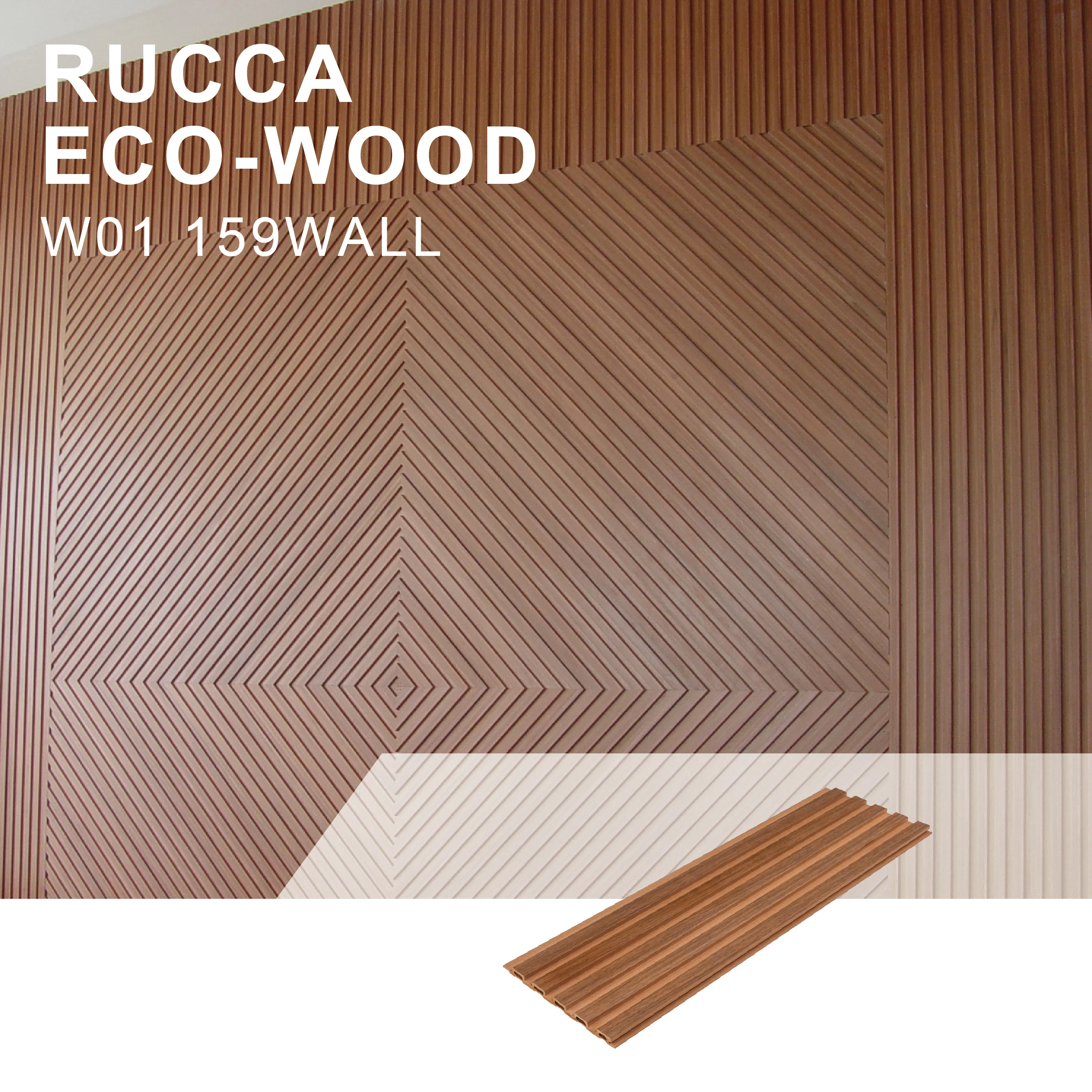 Foshan Rucca Factory Price Wpc/wood Plastic Composite Decorative Interior(hotel/restaurant/hospital/home) 159*10mm Wall Paneling