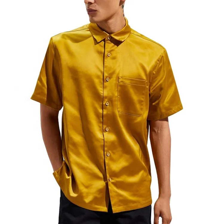 Casual Style Bamboo Fiber Button Down Short Sleeve Mens Polo T-Shirt