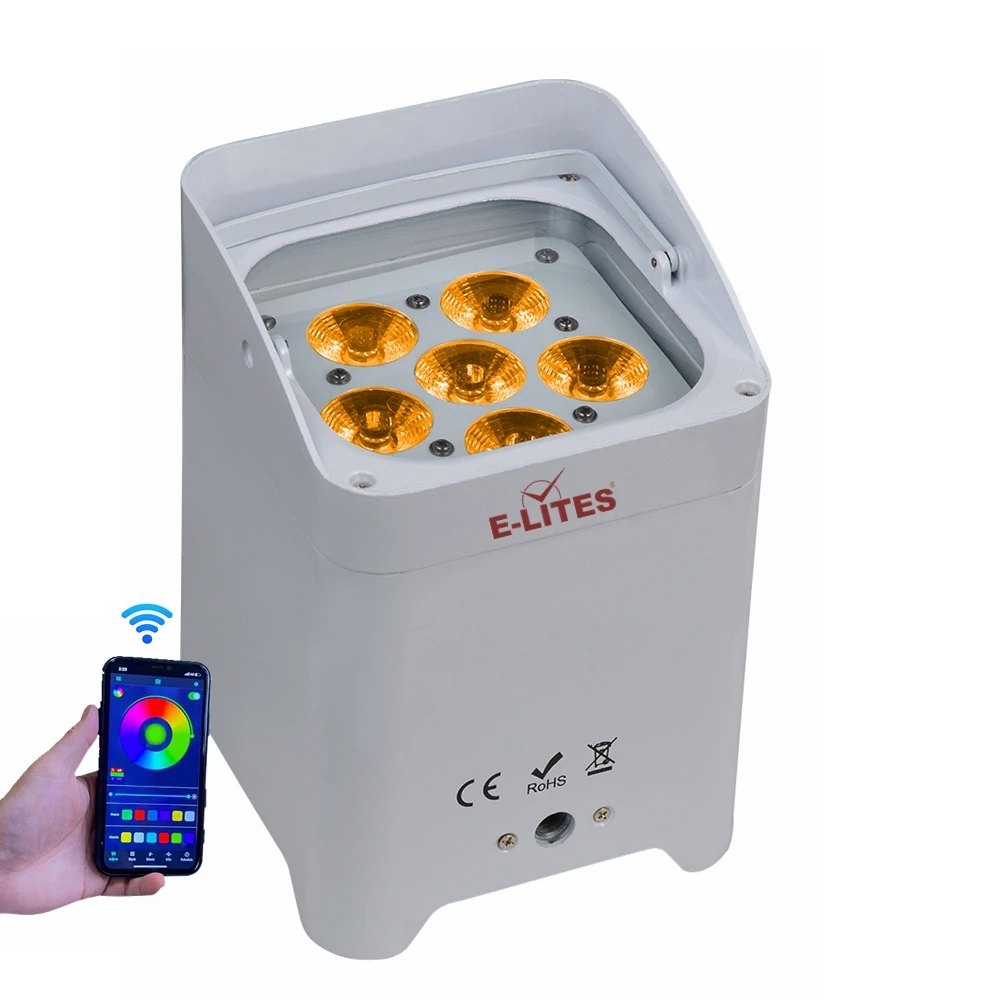 Factory price wireless function white housing 6x18w battery powered led dmx RGBW LED Stage light