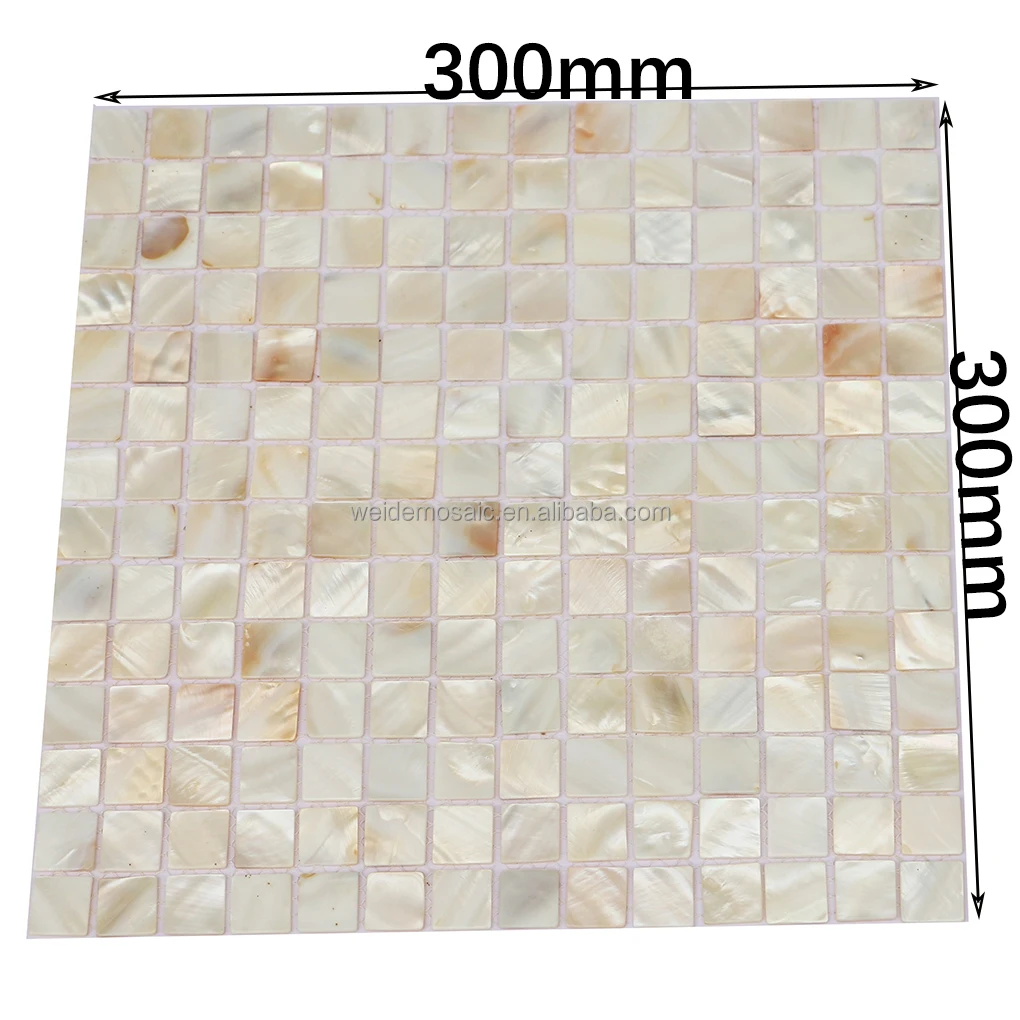 2mm Thick Square Mother of Pearl Mosaic Ttile Kitchen Backsplash Decoration Natural Pearl Mosaic Tile