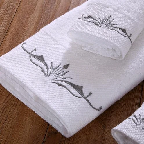 Hotel Cotton Towel Square Towel Set 16 Thread Spiral Platinum Wide Forged High Grade Embroidery Logo