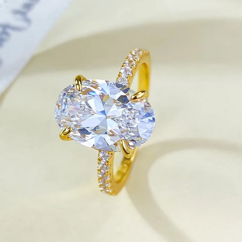 Female Rectangle Crystal Ring 925 Sterling Silver Jewelry White Zircon Wedding Bands Simple Engagement Ring Party Jewelry