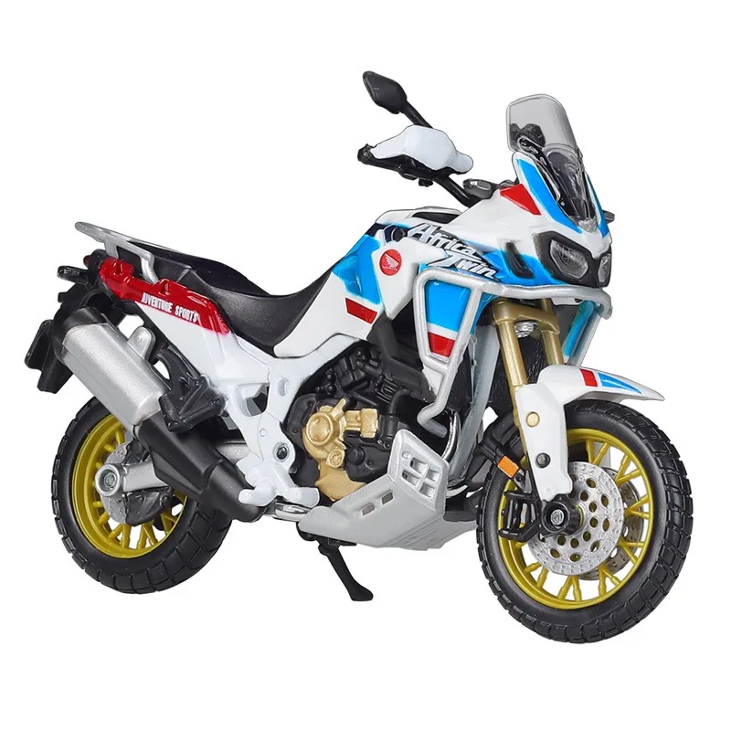 High Quality 1:18 Africa Twin Adventure Alloy Diecast Motorcycle Toy Vehicle Front Wheel Steering Simulation Motorcycle Toy