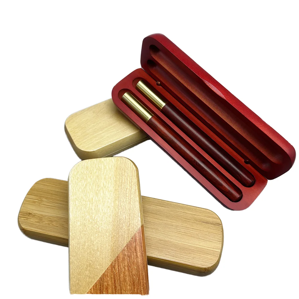 New Style High Quality Wood Box Natural Wood Texture Gift Box Solid Wooden Pen Box can Custom Logo